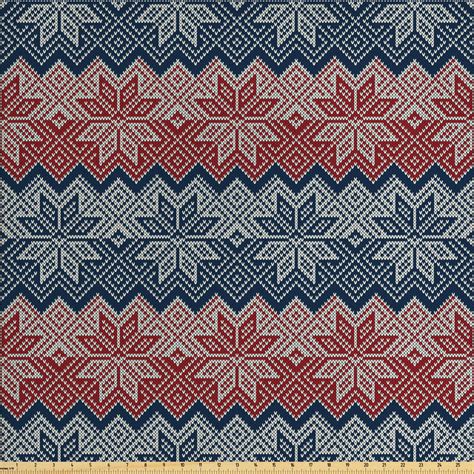 Nordic Fabric By The Yard Traditional Knitting Motif With Retro Style