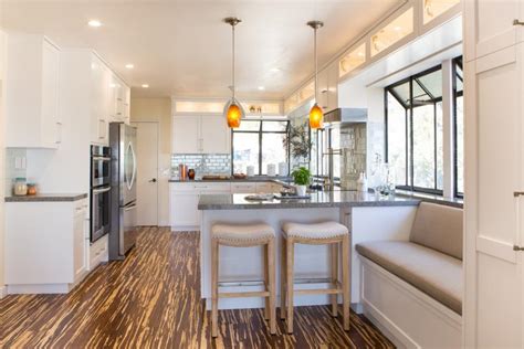 Transitional Eat In Kitchen With Stunning Hardwood Floors Hgtv