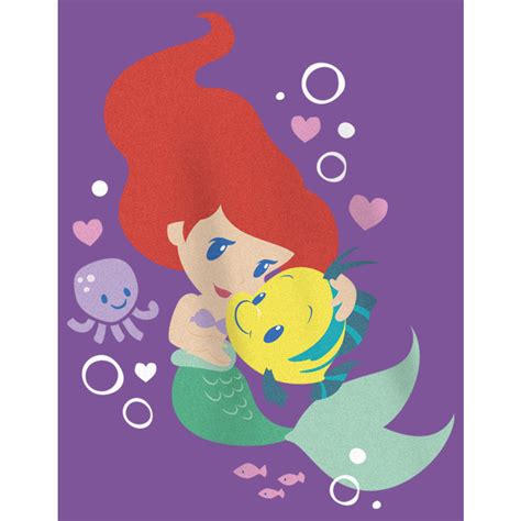 Girls The Little Mermaid Ariel Flounder Hug Graphic Tee