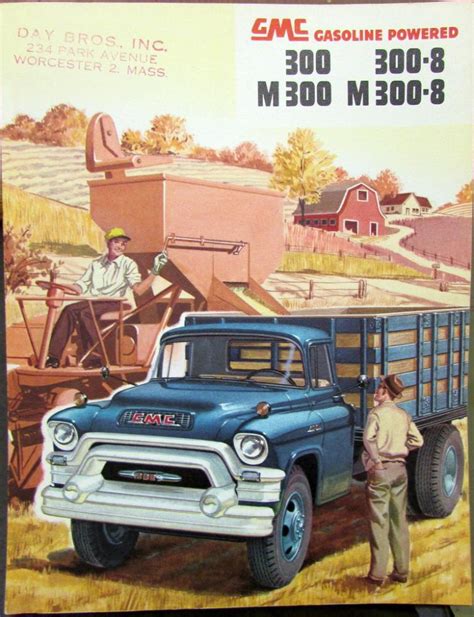 1955 Gmc 300 300 8 M300 M300 8 Gasoline Truck Sales Brochure Folder