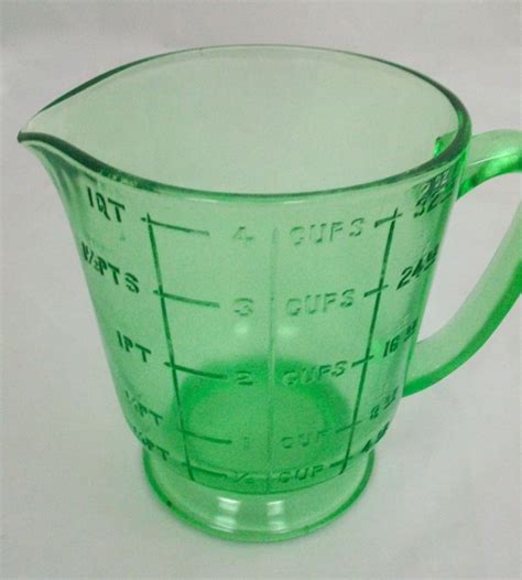 Green Depression Glass Cup Measure For Sale Antiques Com Classifieds