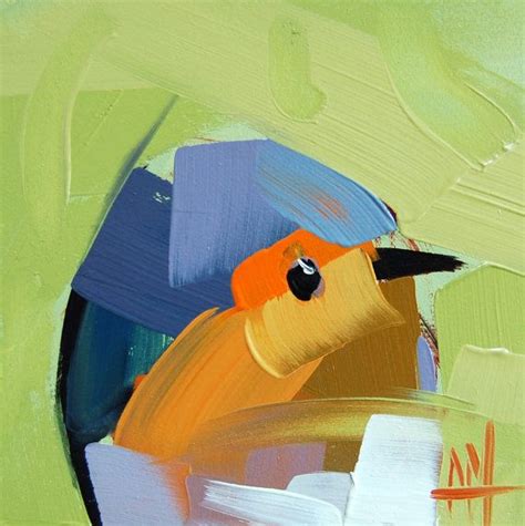 Robin No 118 Original Bird Oil Painting By Angela Moulton From