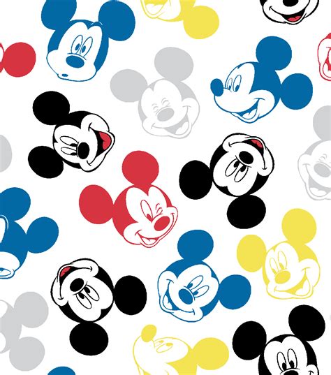 Disney Mickey Mouse Flannel Fabric Heads Joann