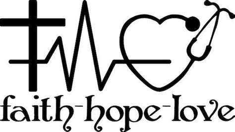 Faith Hope And Love Vinyl Decal With A Cross Heart Rhythm