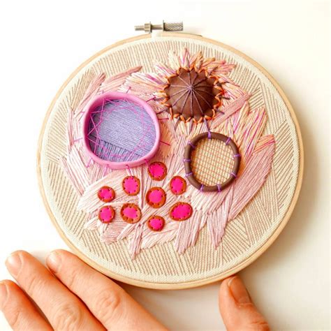 Clay Embroidery By Justyna Wolodkiewicz Is Sculptural Hoop Art