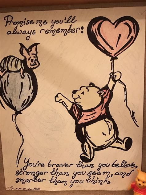 Follow azquotes on facebook, twitter and google+. Youre braver than you believe... - Winnie the Pooh Quote - Unique, Personalized, Custom Made