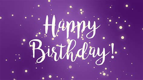 Fun Purple Happy Birthday Greeting Card Stock Footage Video 100