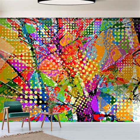 Modern Pop Art Colors And Dots Scalable Custom Wall Mural