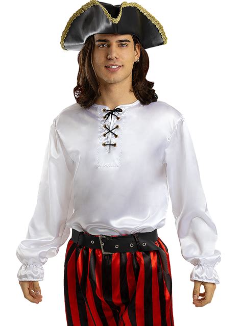 White Pirate Shirt Express Delivery Funidelia