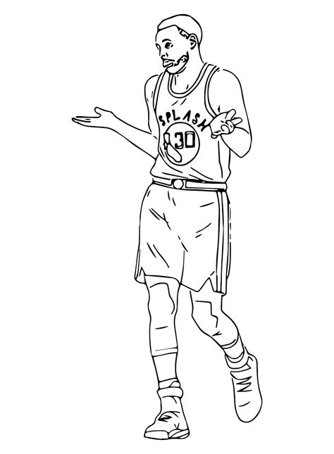 Stephen Curry Coloring Pages Printable Sketch Coloring Page