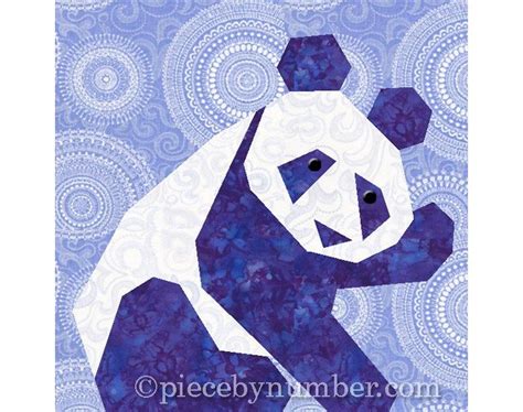 Panda Bear Paper Piecing Quilt Block Pattern Pdf Instant Etsy Panda