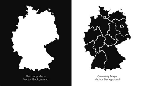 Collection Of Silhouette German Maps Design Vector Silhouette German