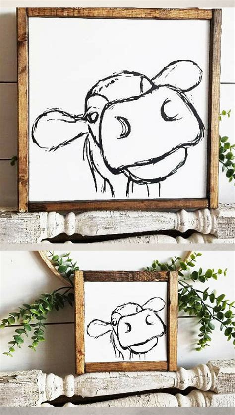 Cute cow hd canvas printed home decor painting room wall art pictures poster. This cow sign makes me laugh!!! Love it!! Farmhouse Sign ...