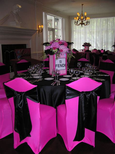 Hot Pink And Black Quinceanera Decorations
