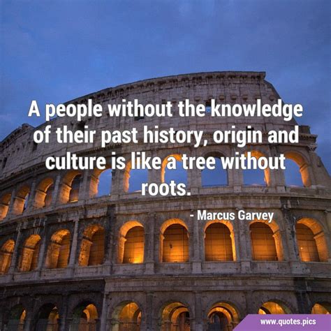 a people without the knowledge of their past history origin and culture is like a tree without