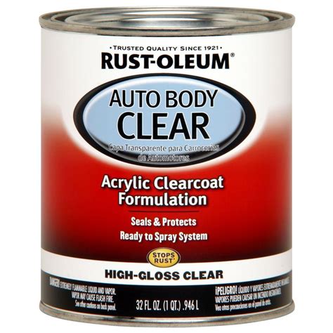 Rust Oleum Automotive 1 Qt High Gloss Clear Auto Body Acrylic