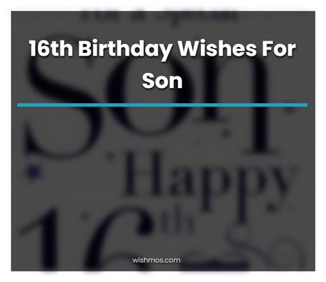 16th Birthday Wishes For Son