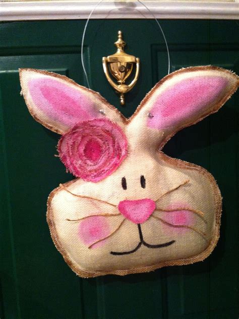 Diy Burlap Door Hanger For Easter Easter Door Hanger Bunny Crafts