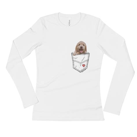 Puppy in my Pocket Designed Ladies' Long Sleeve T-Shirt | Long sleeve tshirt, My pocket, Long sleeve