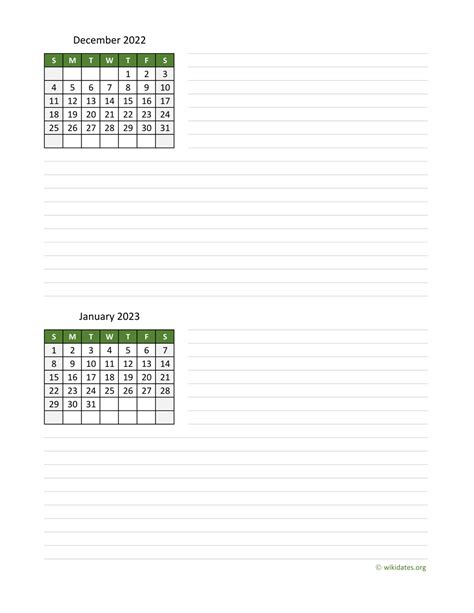 December 2022 And January 2023 Calendar