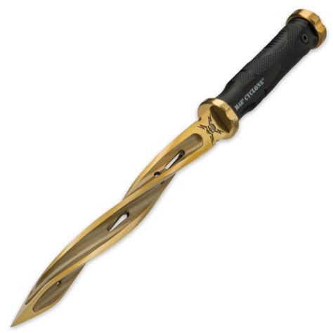 You have never seen anything that compares to united cutlery's new m48 cyclone fixed blade knife! M48 Cyclone Gold Fixed Blade Knife with Custom Vortec Sheath | BUDK.com - Knives & Swords At The ...