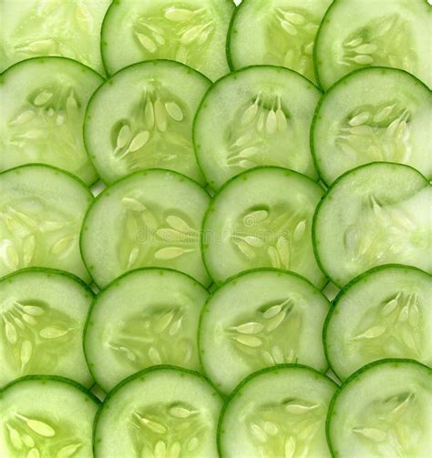 Fresh Sliced Cucumber On Backgroundpieces Of Fresh Cucumber Stock