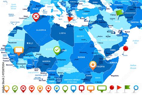 North Africa Map Vector Illustration Stock Vector Adobe Stock
