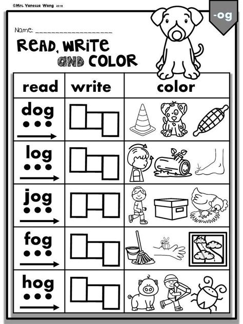 Phonics Worksheets Cvc Read And Color Prekkindergarten Kindergarten
