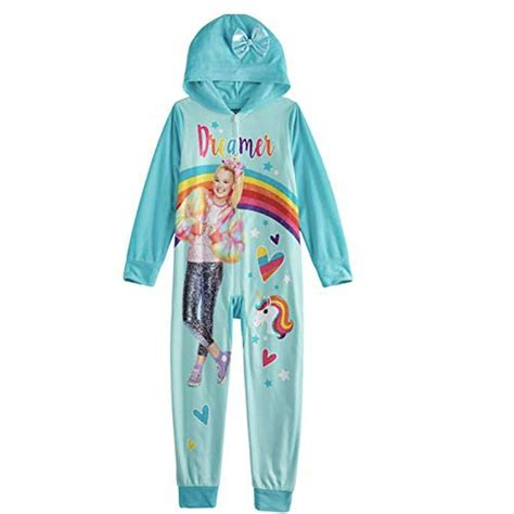 Jojo Siwa Dreamer Hooded Onesie Pajamas 6 Turquoise