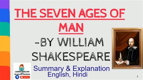 the seven ages of man by william shakespeare i summary explanation analysis i english hindi