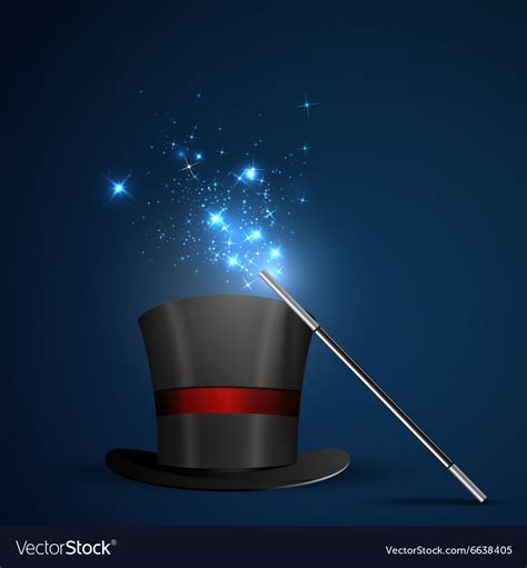 Wand And Magical Hat Royalty Free Vector Image