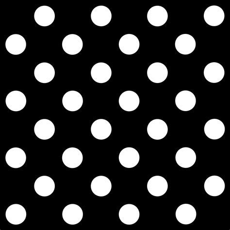 White Polka Dots On Black Background Free Clip Art