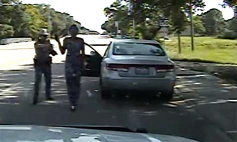 dashcam footage of sandra bland s arrest during a traffic stop before her death in police