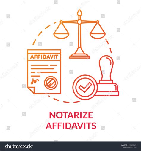 Notarize Affidavits Red Concept Icon Official Stock Vector Royalty