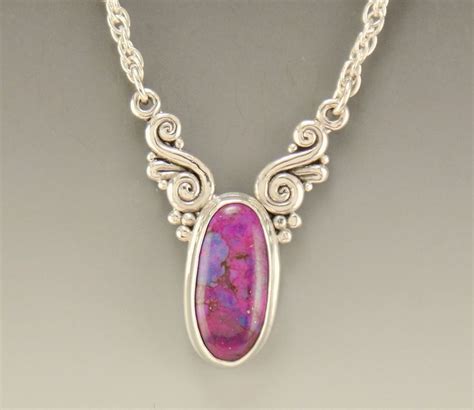 Copper Purple Turquoise Sterling Silver Necklace-P699 | Sterling silver bracelets, Sterling ...
