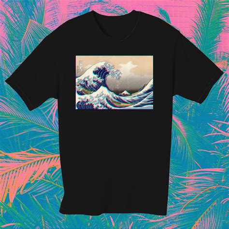 Wave T Shirt Vaporwave 2 Ikigai Clothing