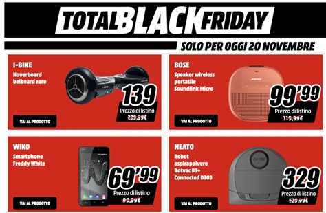 Mediaworld Lancia Solo Per Oggi Il Total Black Friday