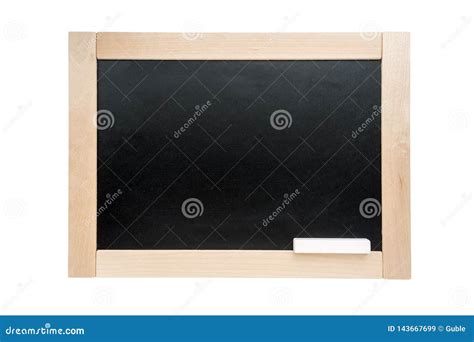 Blackboard School Board In Wooden Frame Isolated On White Background