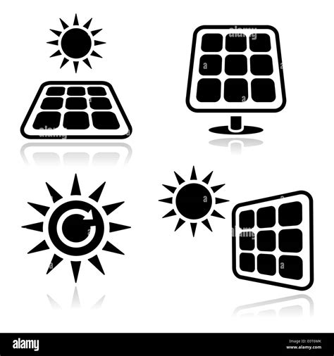 Solar Panels Icons Set Stock Vector Image And Art Alamy