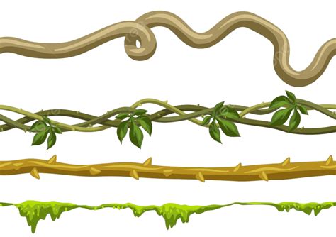 Liana Vector Hd Png Images Twisted Wild Lianas Branches Set Twisted Collection Vines Png
