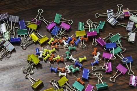 Paper Clips And Pins Stock Photo Image Of Steel Equipment 48344802