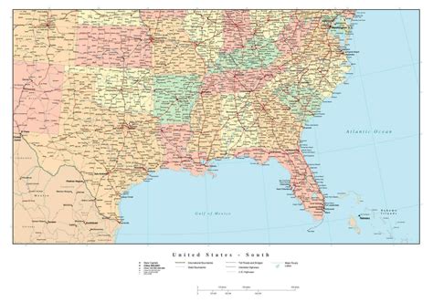 Map Of Southern Usa Map Of The Usa With State Names