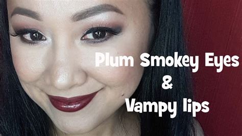 Plum Smokey Makeup Tutorial Vampy Lips Hooded Eyes Youtube
