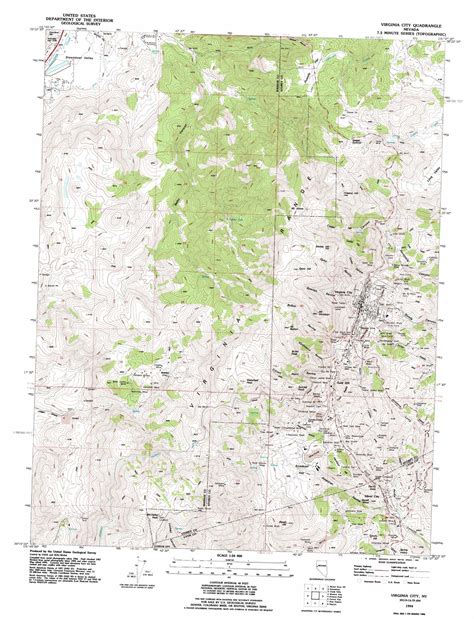 Virginia City Topographic Map Nv Usgs Topo Quad 39119c6