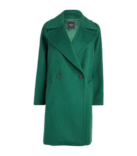 Womens Weekend Max Mara Green Wool Novella Coat Harrods Countrycode