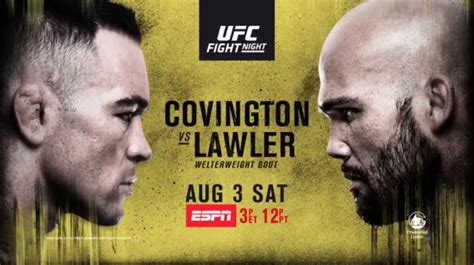 UFC On ESPN Live Results Colby Covington Vs Robbie Lawler WON F W