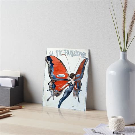 Vintage Art Deco Butterfly Woman Paris Art Board Print For Sale By
