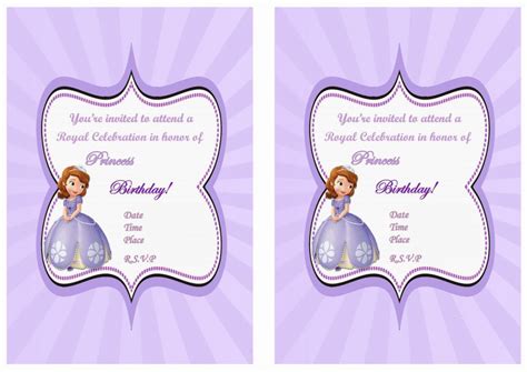 The house design ideas team with provides the new pictures of sofia the first birthday card template in high definition and best character that can be downloaded by click. Sofia the First Birthday Invitations | Birthday Printable