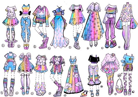 Closed Sky Rainbow Outfits By Guppie Vibes Cute Drawings Drawing