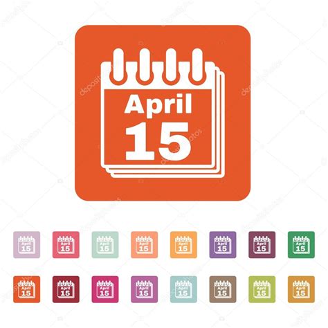 The Calendar 15 April Icon Tax Day — Stock Vector © Vladvm 71473365